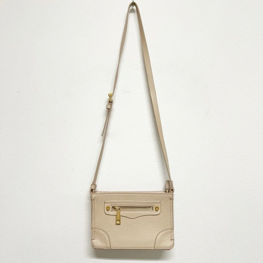 Rebecca Minkoff Womens Sand Dune Tan Square Regan Leather Crossbody Bag
